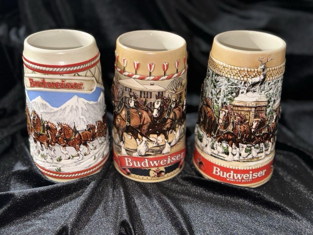 Anheuser Busch Budweiser Clydesdale Beer Stein/Mug Series "A"-"B"-"C" GET ALL 3